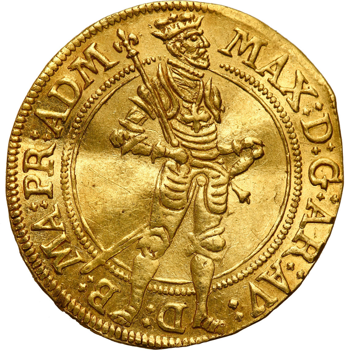 Niemcy. Zakon Krzyżacki. Maksymilian III Habsburg (1590-1618) Dukat bez daty, Hall - RZADKI
